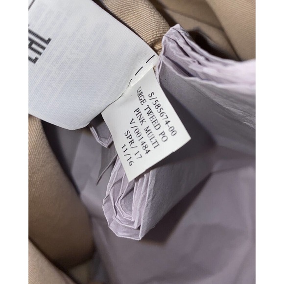 BANANA‎ REPUBLIC Large Multicolor Tweed Pink Tablet Wristlet Clutch Purse NWT - Picture 6 of 9